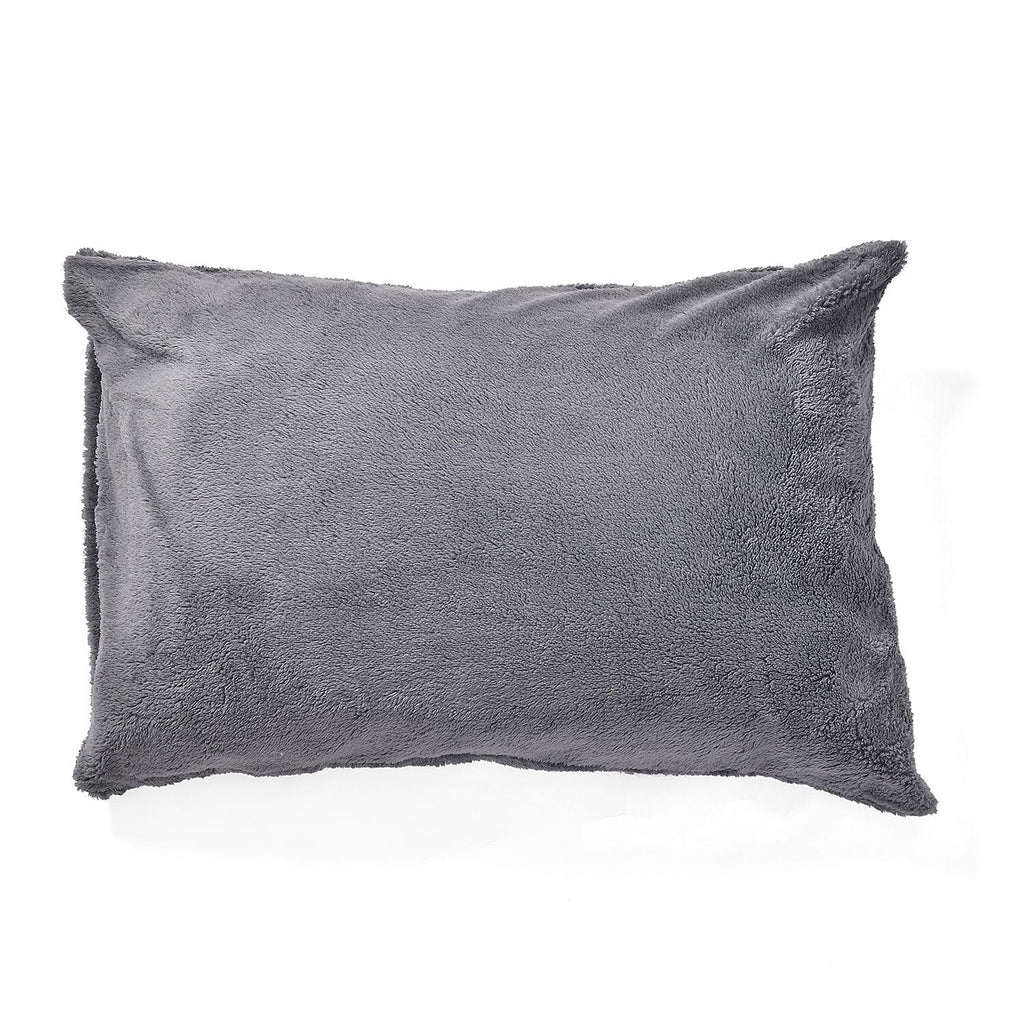 Luxury Edition - 3 Piece Set Teddy Fleece Duvet Cover & 2 Pillowcases - Grey Double