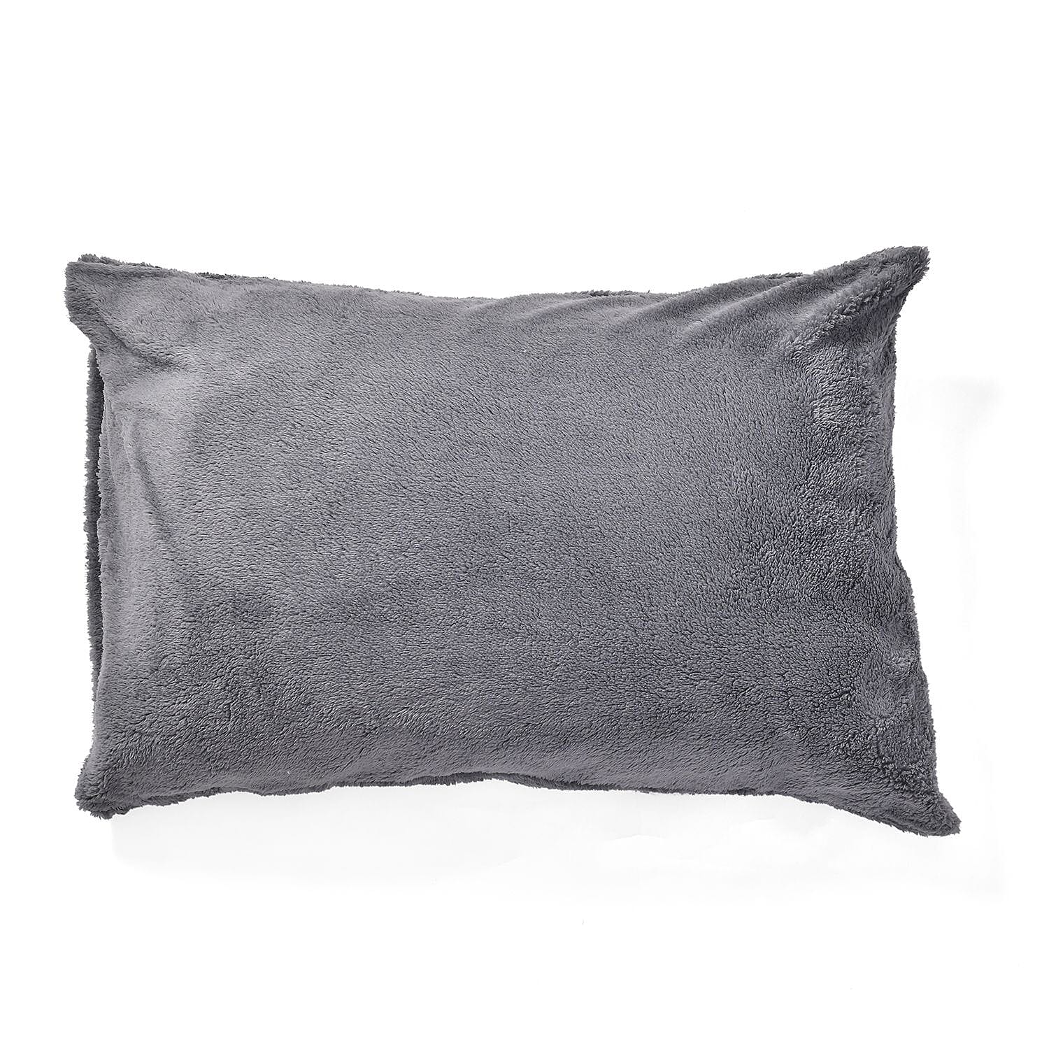 Luxury Edition - 3 Piece Set Teddy Fleece Duvet Cover & 2 Pillowcases - Grey Double