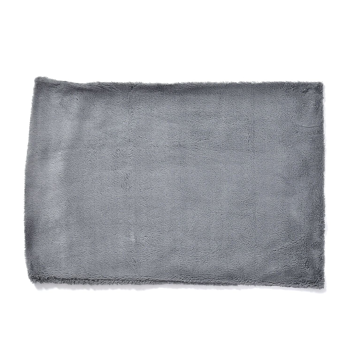 Luxury Edition - 3 Piece Set Teddy Fleece Duvet Cover & 2 Pillowcases - Grey Double
