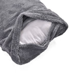 Luxury Edition - 3 Piece Set Teddy Fleece Duvet Cover & 2 Pillowcases - Grey Double
