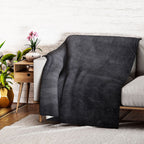 Teddy Fleece Double Layered Blanket (Double Size 200x150 cm) - Dark Grey