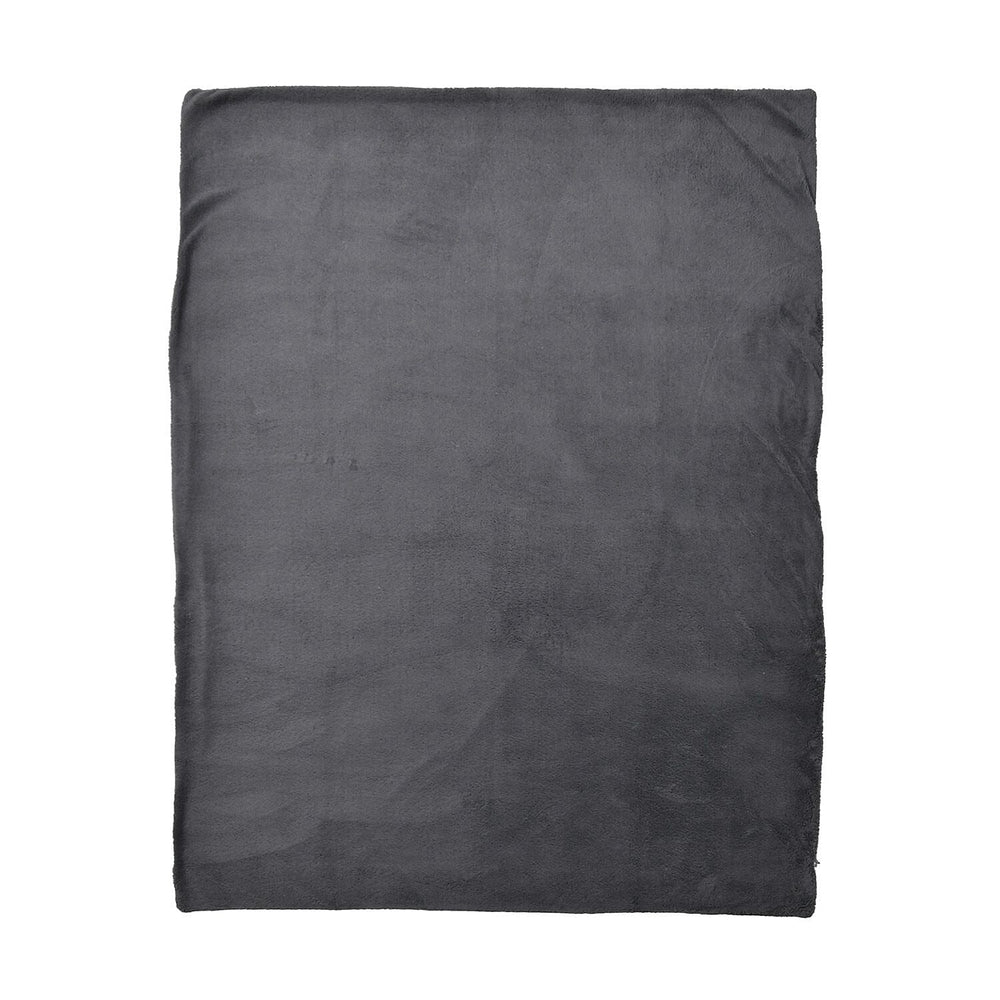Teddy Fleece Double Layered Blanket (Double Size 200x150 cm) - Dark Grey