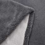 Teddy Fleece Double Layered Blanket (Double Size 200x150 cm) - Dark Grey