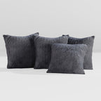 Luxury Edition - Set of 4 Teddy Fleece Cushion Covers - Grey