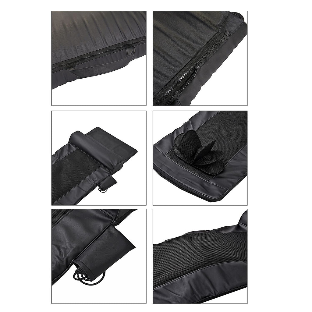 Air Compression Massage Mat with Stretch, Release, Relax Modes - Black (24W, DC12V  2A)