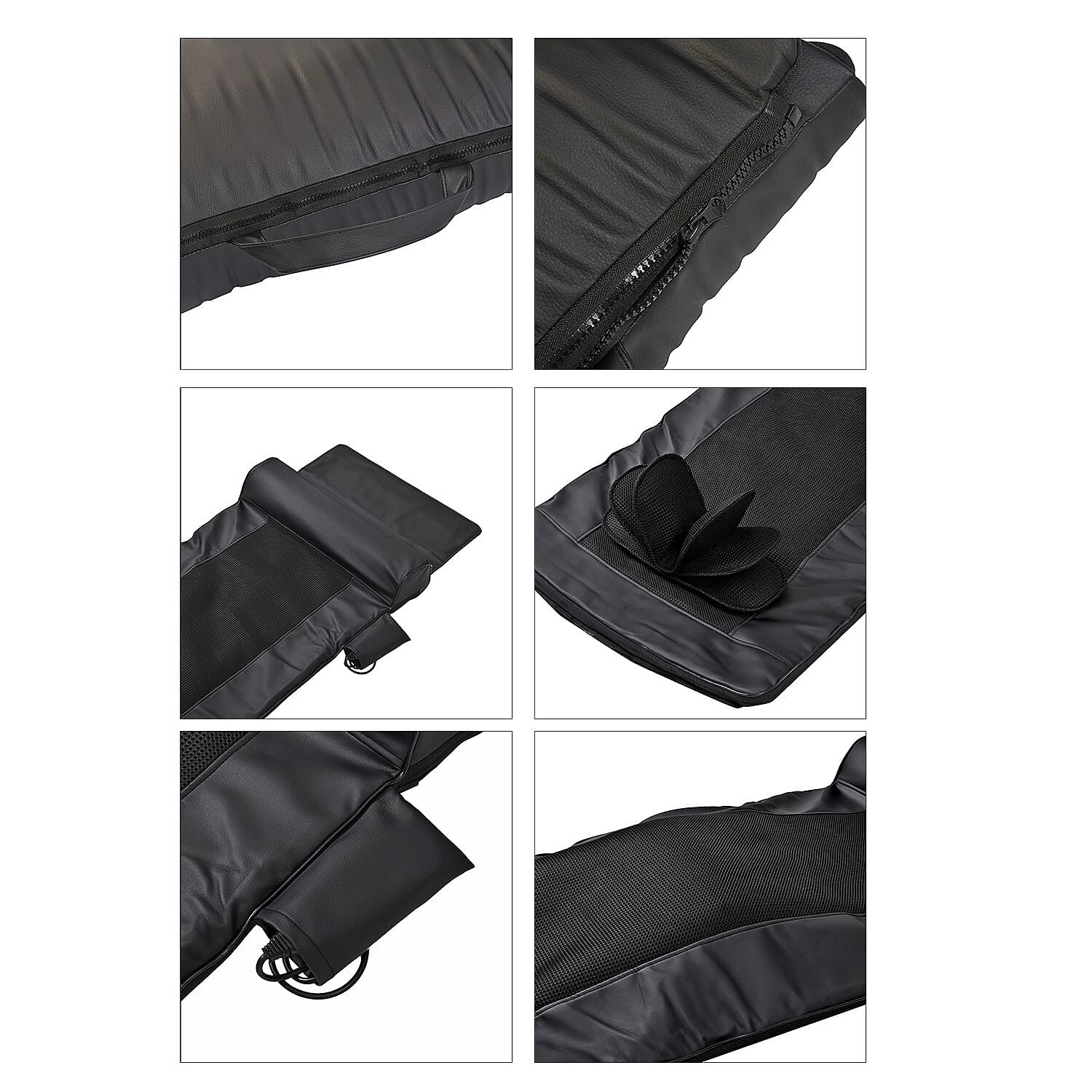 Air Compression Massage Mat with Stretch, Release, Relax Modes - Black (24W, DC12V  2A)