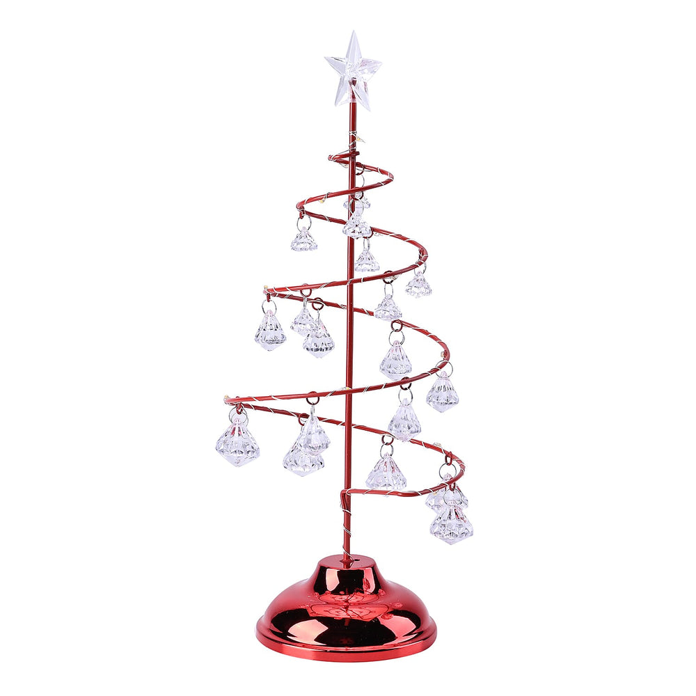 Strings Christmas LED Tree Design Night Lamp (Size 33x13x13cm) (3xAAA Batteries - Not Incl.) - Red