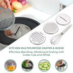 Value Buy - Set of 27 Stainless Steel Kitchen Utensils (Incl. Deep Colander Splash Bowl with 3 Graters Bowl with Lid, Measuring Cup & Spoon, Prep Bowl with Lid & Whisk)