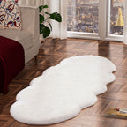 Acrylic Patterned Rug and Door Mat (Size 60x1 cm) - White & White