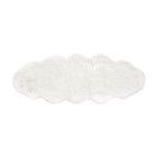 Acrylic Patterned Rug and Door Mat (Size 60x1 cm) - White & White