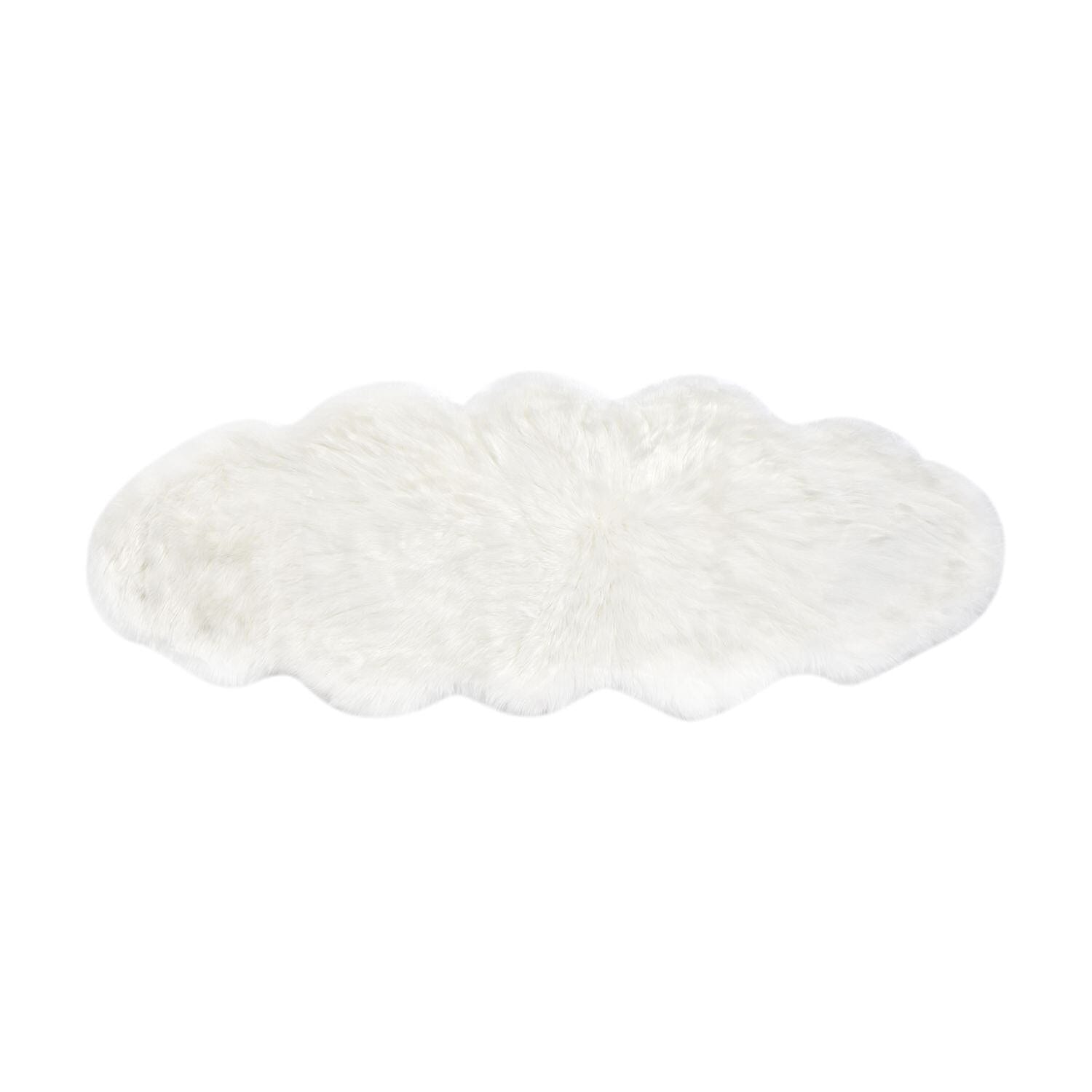 Acrylic Patterned Rug and Door Mat (Size 60x1 cm) - White & White