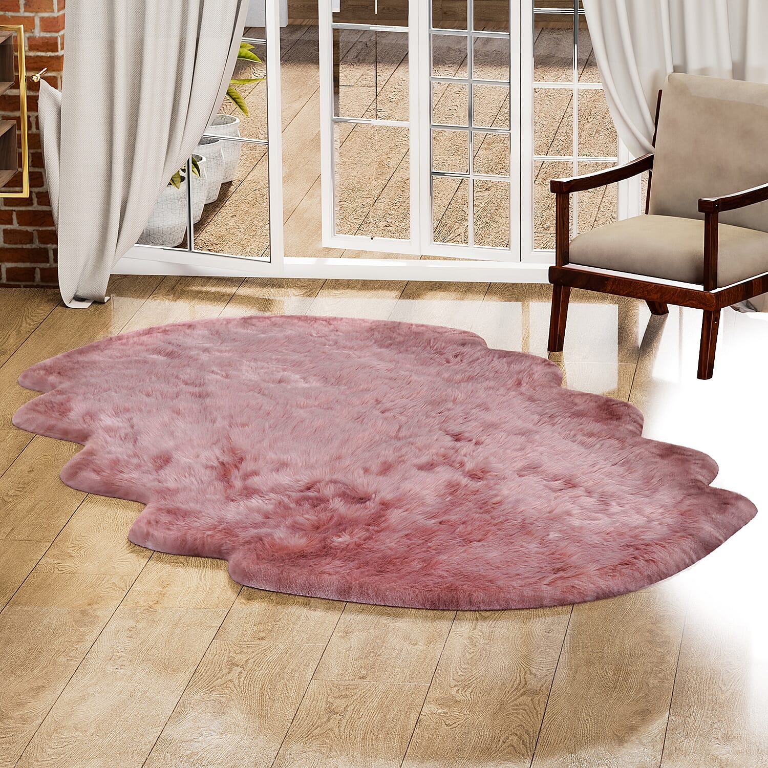 Super Fluffy Rug (Size 60x180 cm) - Pink