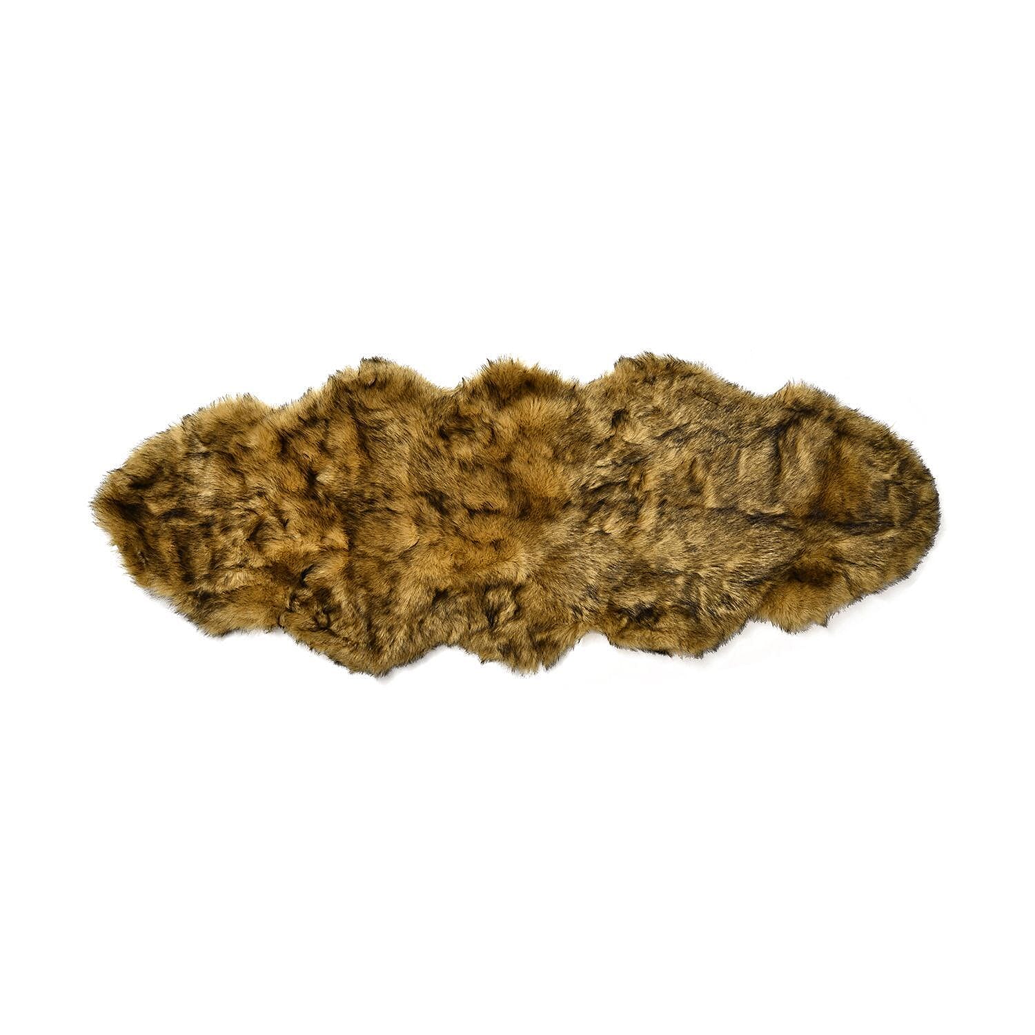 Non-Slip Faux Fur Knitted Rug (Size 180x60 cm) - Brown