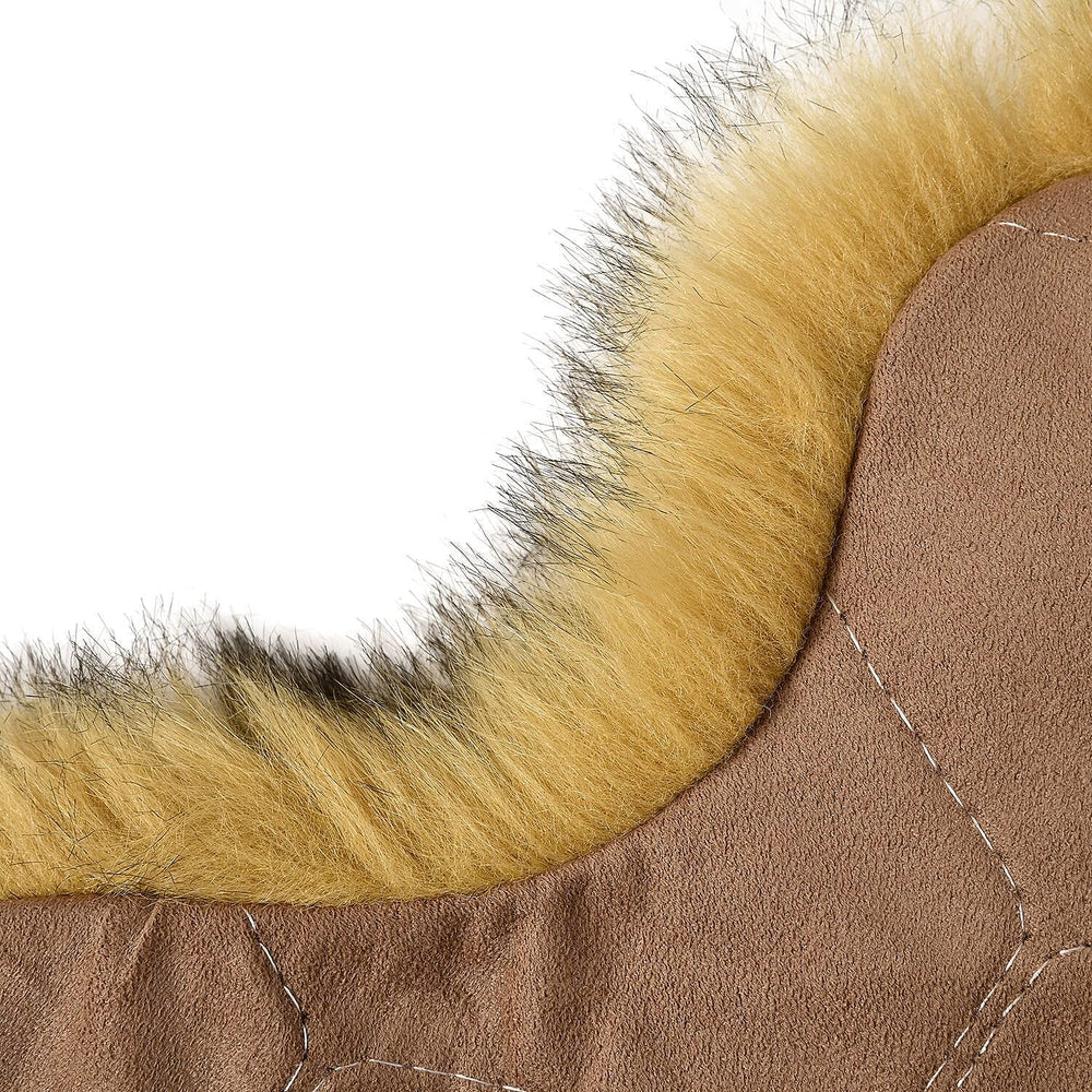 Non-Slip Faux Fur Knitted Rug (Size 180x60 cm) - Brown