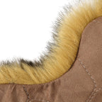 Non-Slip Faux Fur Knitted Rug (Size 180x60 cm) - Brown