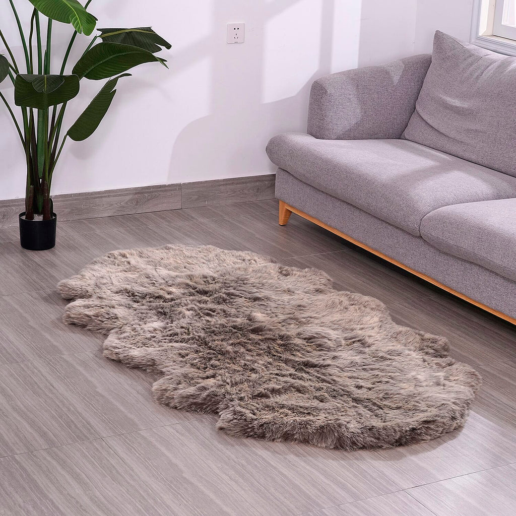 Acrylic Patterned Rug and Door Mat (Size 60x1 cm) - Brown & White