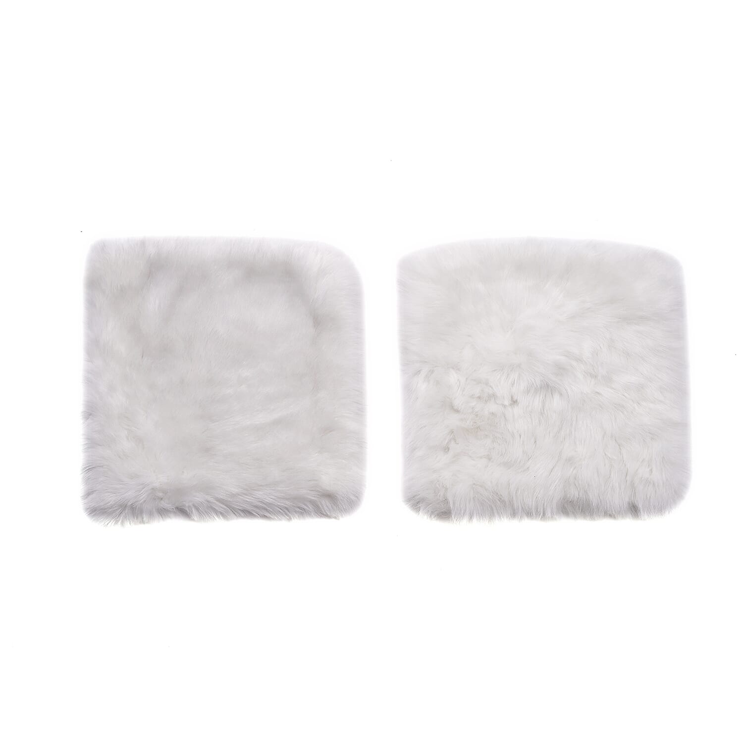 Super Soft Faux Fur Cushion Cover (Size 45 cm) - White