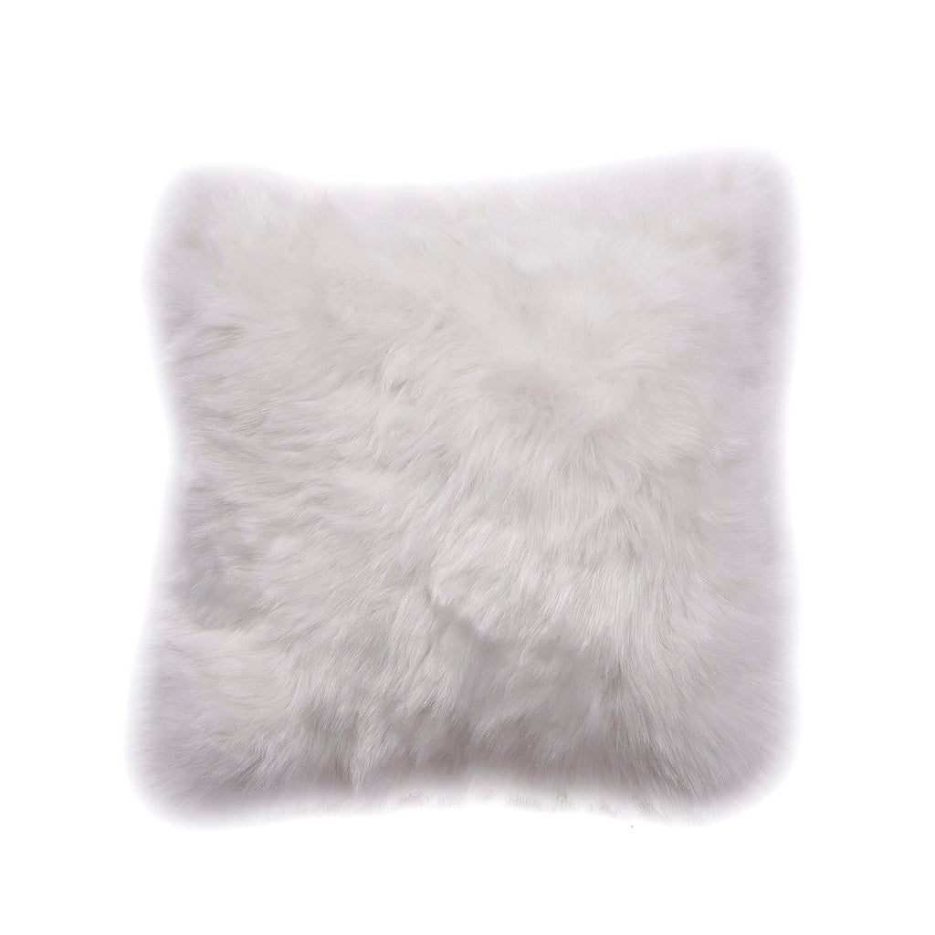 Super Soft Faux Fur Cushion Cover (Size 45 cm) - White