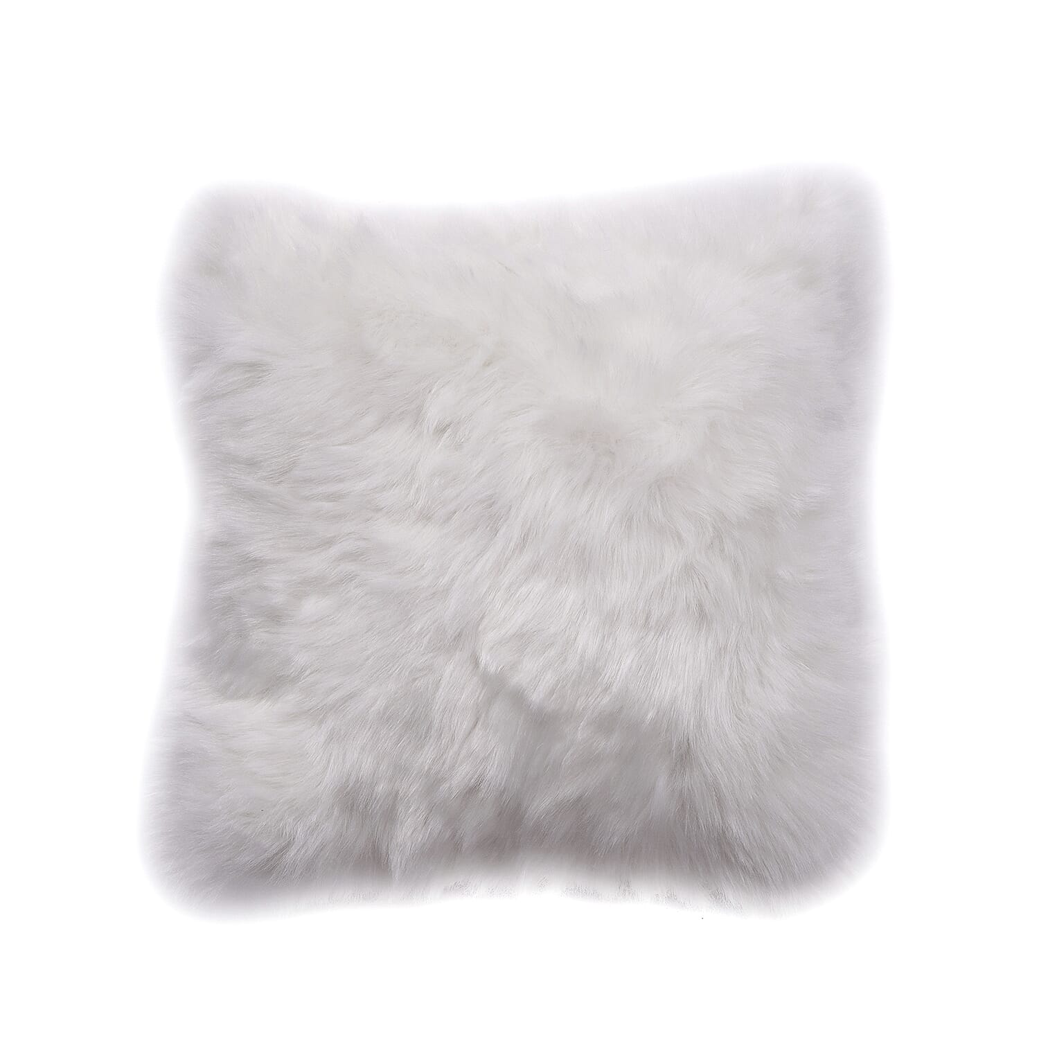 Super Soft Faux Fur Cushion Cover (Size 45 cm) - White