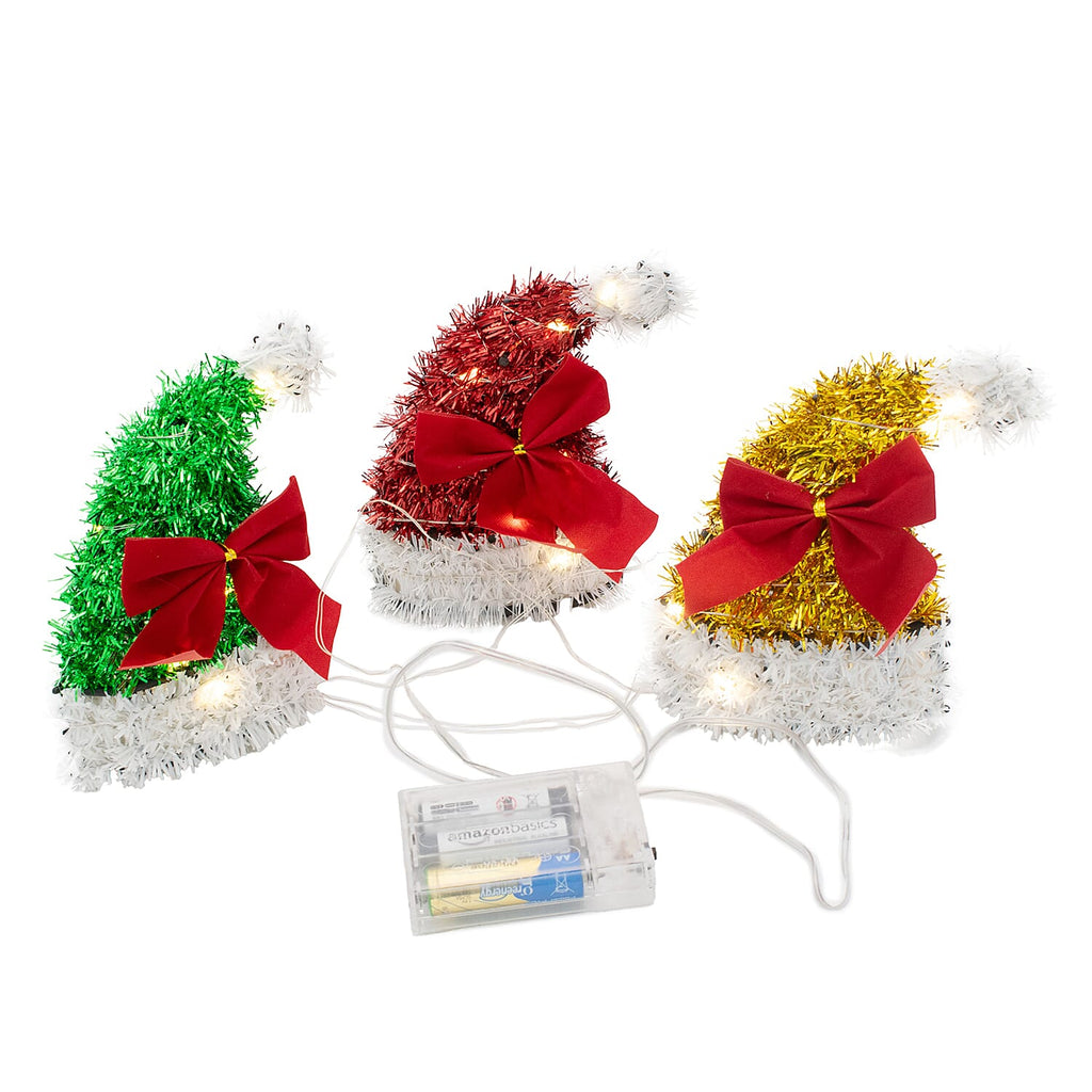 3 Piece Santa Hat Light Set - Multi