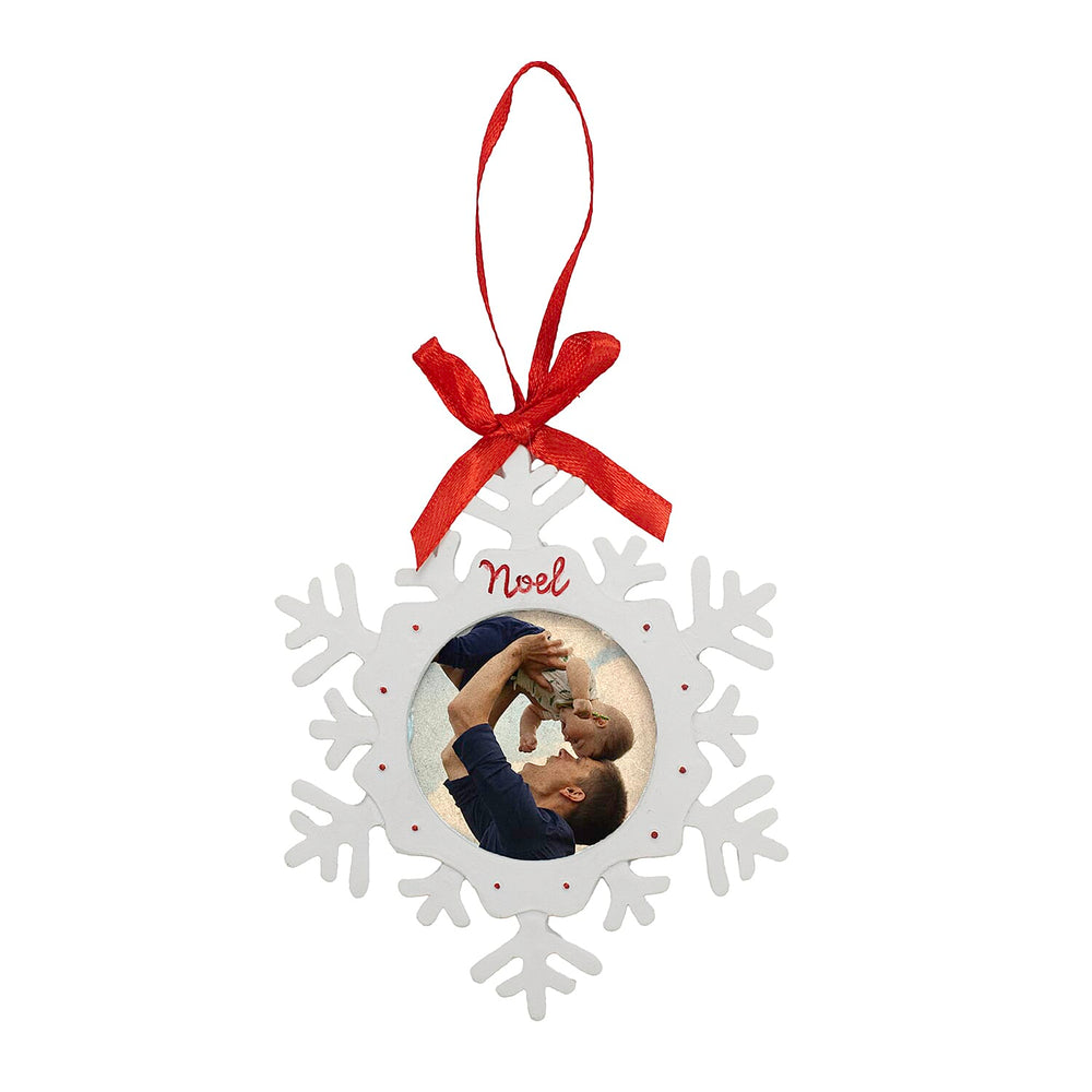 Set of 2 Hanging Photo Frame Decor (Size 11x9 cm) - Xmas Tree - Snowflake