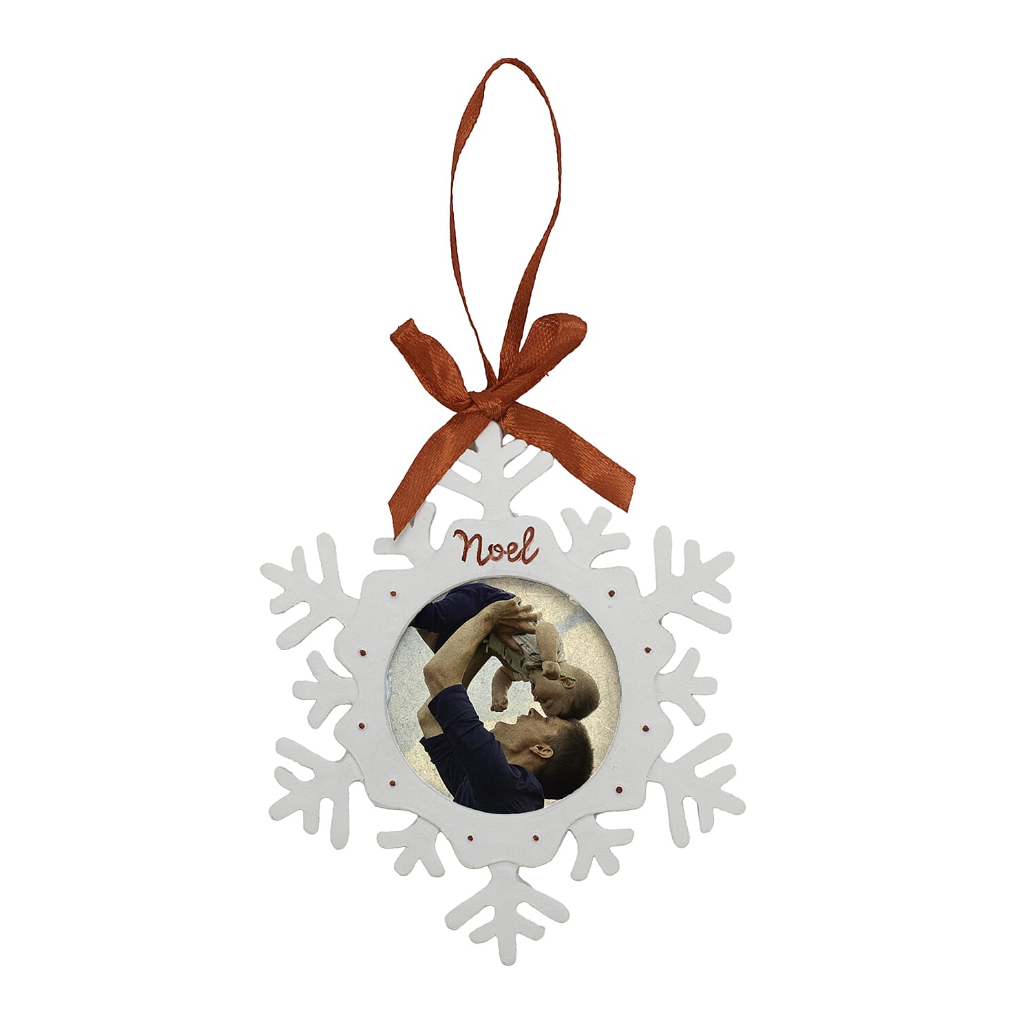 Set of 2 Hanging Photo Frame Decor (Size 11x9 cm) - Xmas Tree - Snowflake