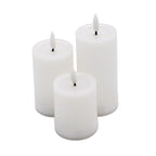 Value Bundle Set of 3 Decorative Plastic Battery Operated Candles with Black Wick Flame (2xAAA Batteries Not Inc.) - Warm White