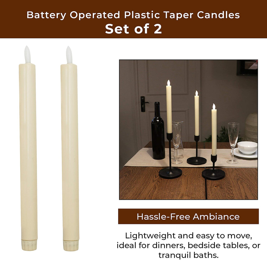 2 Wax Flameless Candles  - Ivory