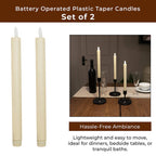2 Wax Flameless Candles  - Ivory
