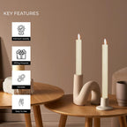 2 Wax Flameless Candles  - Ivory
