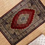 Luxurious Pile Carpet with Kashmiri Print (Size 180x120cm) - Burgundy & Beige