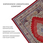 Luxurious Pile Carpet with Kashmiri Print (Size 180x120cm) - Burgundy & Beige