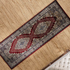 Luxurious Pile Runner with Kashmiri Print (180x66 cm) - Red - Multi