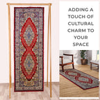 Luxurious Pile Runner with Kashmiri Print (180x66 cm) - Red - Multi