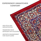 Luxurious Pile Runner with Kashmiri Print (180x66 cm) - Red - Multi