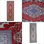 Luxurious Pile Runner with Kashmiri Print (180x66 cm) - Red - Multi