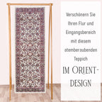 Luxurious Pile Runner with Kashmiri Print (180x66 cm) - Cream - Multi