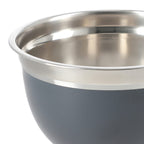 Set of 3 Stainless Steel Bowl with Plastic Lid - Grey