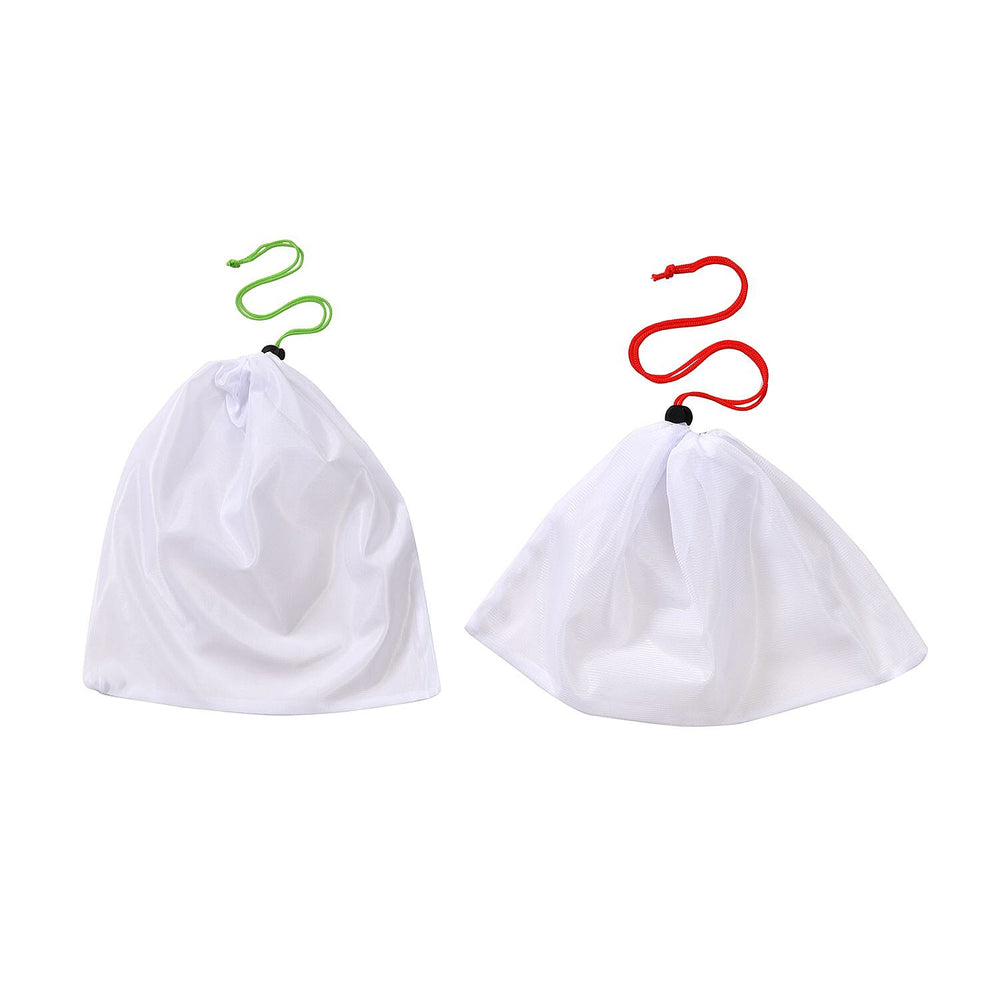 Set of 10 - Fruit Drawstring Eco-Friendly Mesh Bag Capacity - (4x14cm, 6x20cm) - White