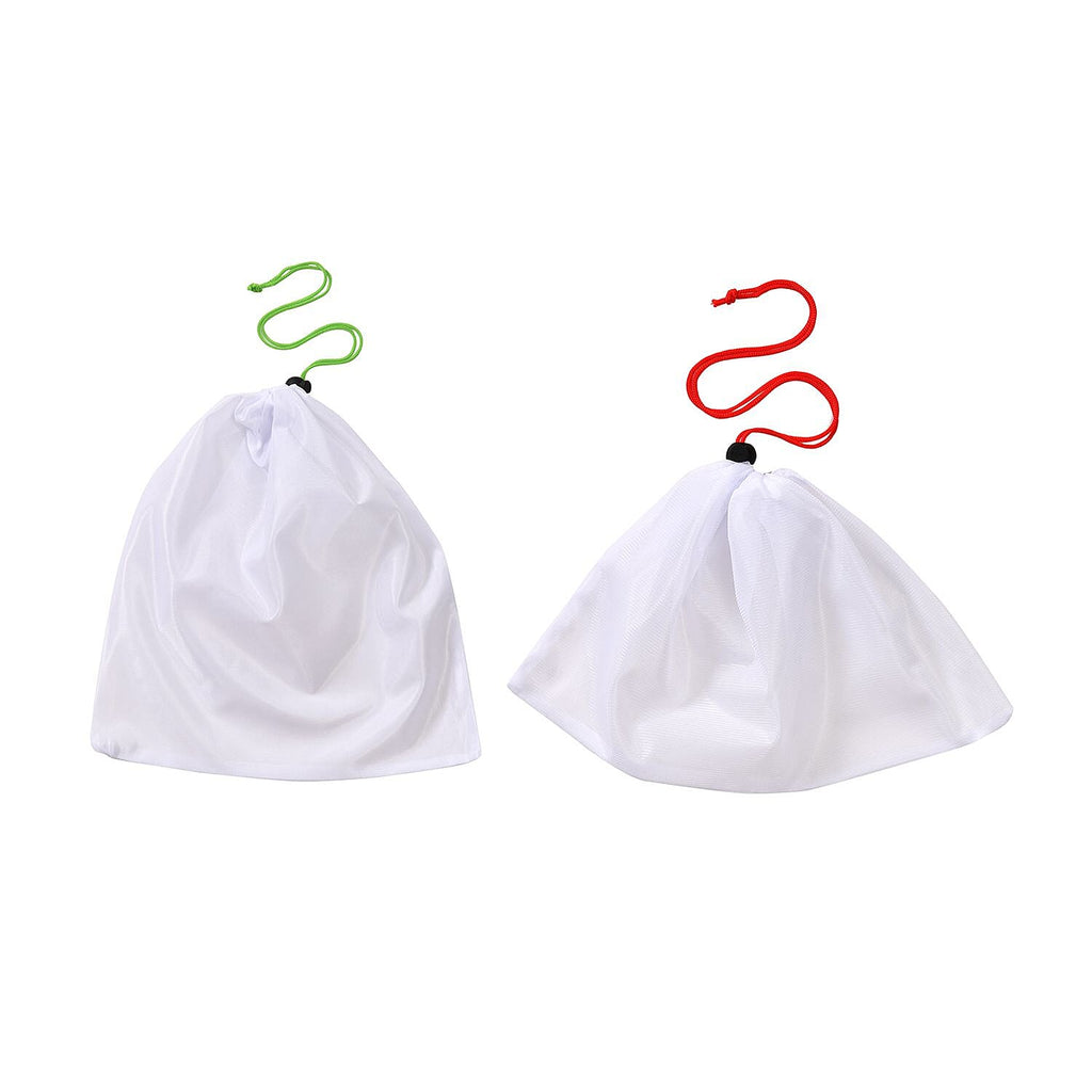 Set of 10 - Fruit Drawstring Eco-Friendly Mesh Bag Capacity - (4x14cm, 6x20cm) - White