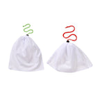 Set of 10 - Fruit Drawstring Eco-Friendly Mesh Bag Capacity - (4x14cm, 6x20cm) - White