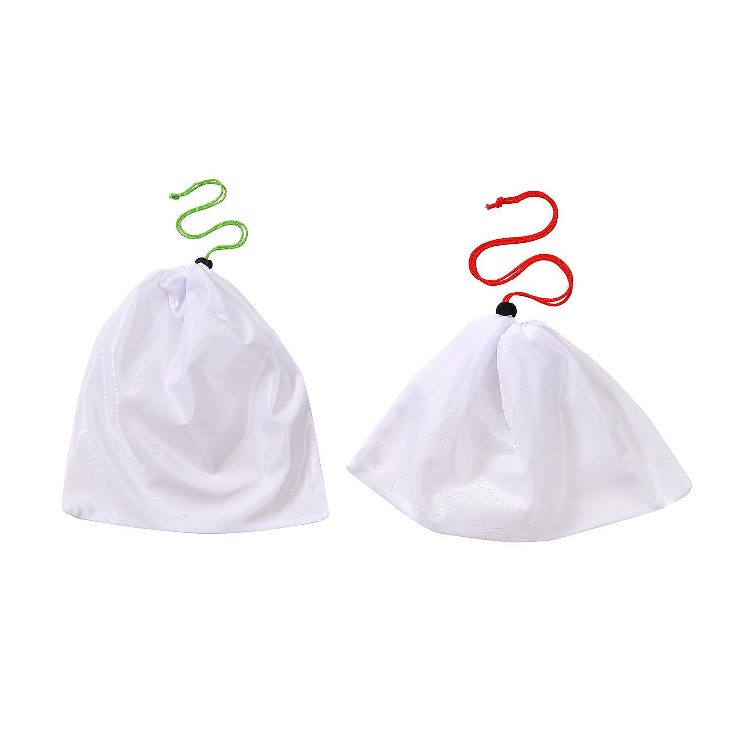 Set of 10 - Fruit Drawstring Eco-Friendly Mesh Bag Capacity - (4x14cm, 6x20cm) - White