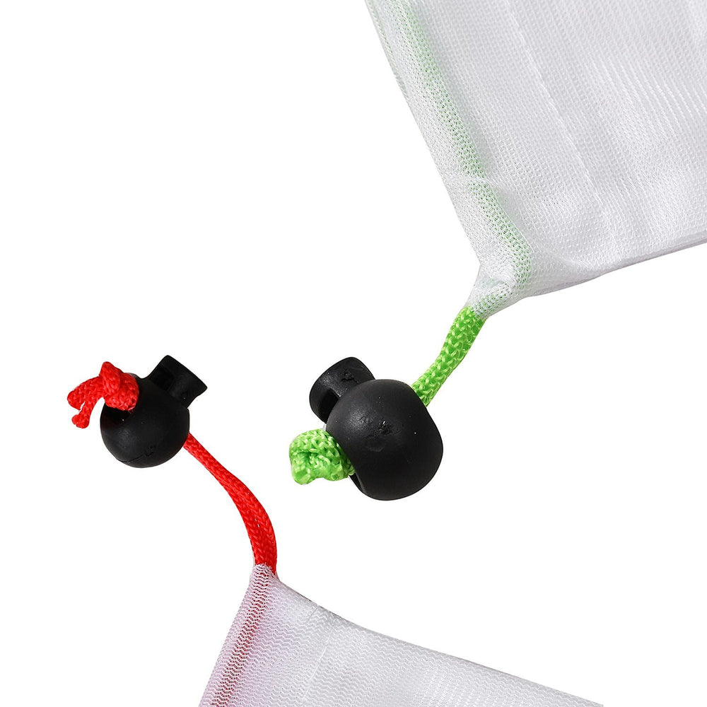 Set of 10 - Fruit Drawstring Eco-Friendly Mesh Bag Capacity - (4x14cm, 6x20cm) - White