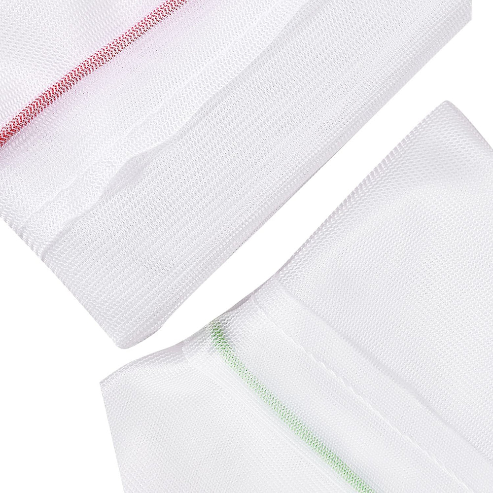 Set of 10 - Fruit Drawstring Eco-Friendly Mesh Bag Capacity - (4x14cm, 6x20cm) - White