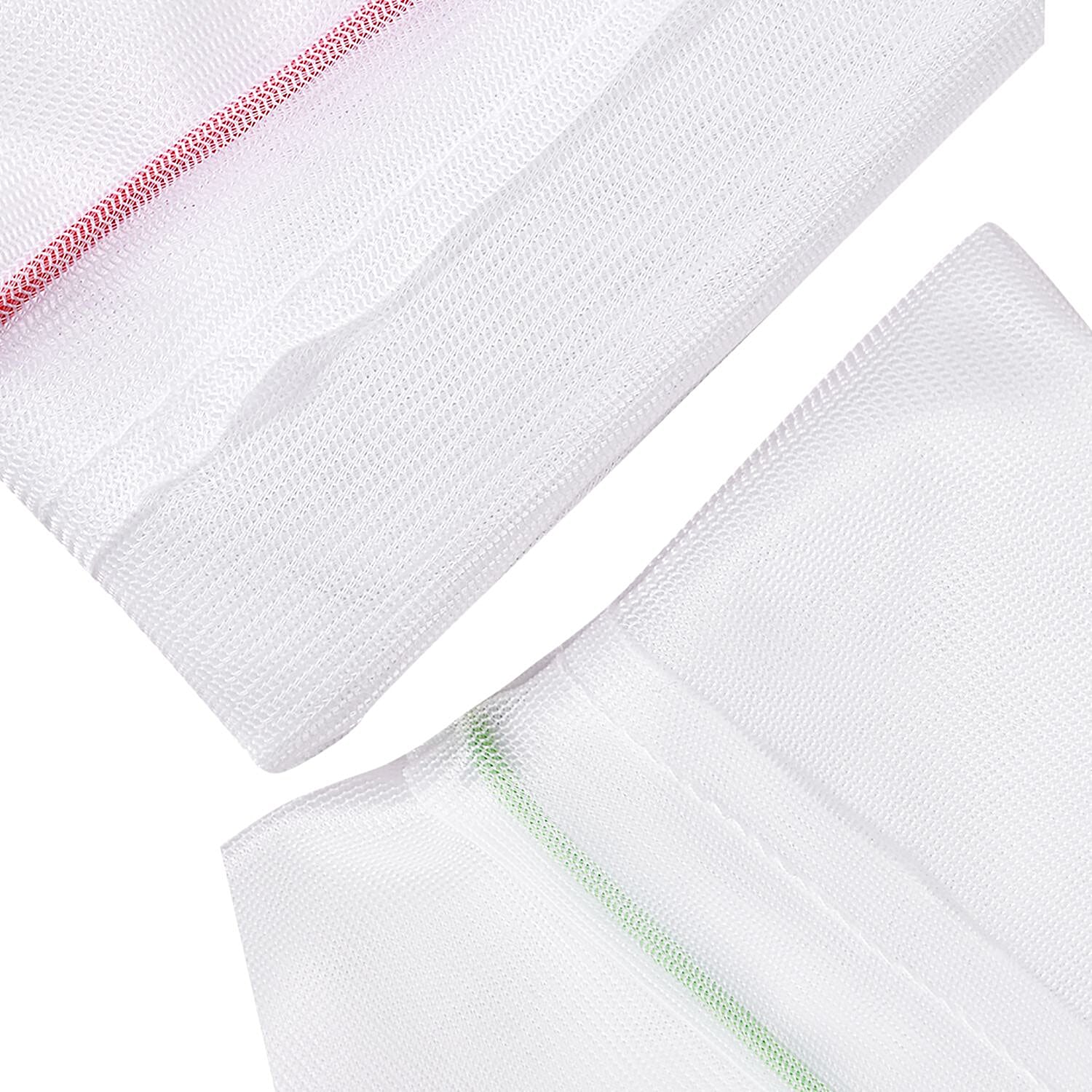 Set of 10 - Fruit Drawstring Eco-Friendly Mesh Bag Capacity - (4x14cm, 6x20cm) - White