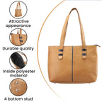100% Genuine Leather Crocodile Embossed Tote Bag - Tan