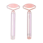 Beautech - 3-in-1 Electric Vibrating Rose Quartz Massage Roller Includes 3D face roller massager, facial roller massager and under eye press massager