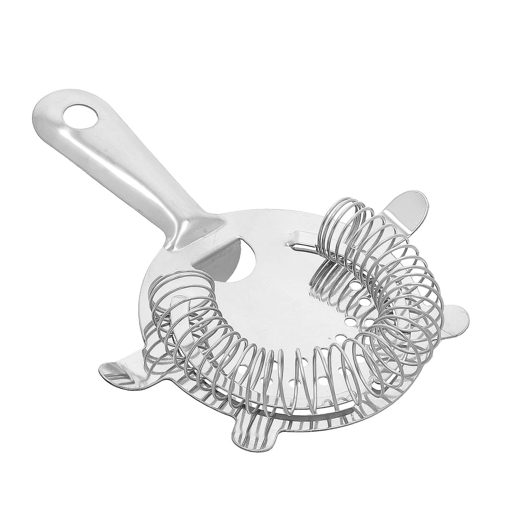 5-Piece Stainless Steel Cocktail Set (Shaker, Ice Tong, Ice Bucket, Peg Maker and Bar Strainer) - Silver
