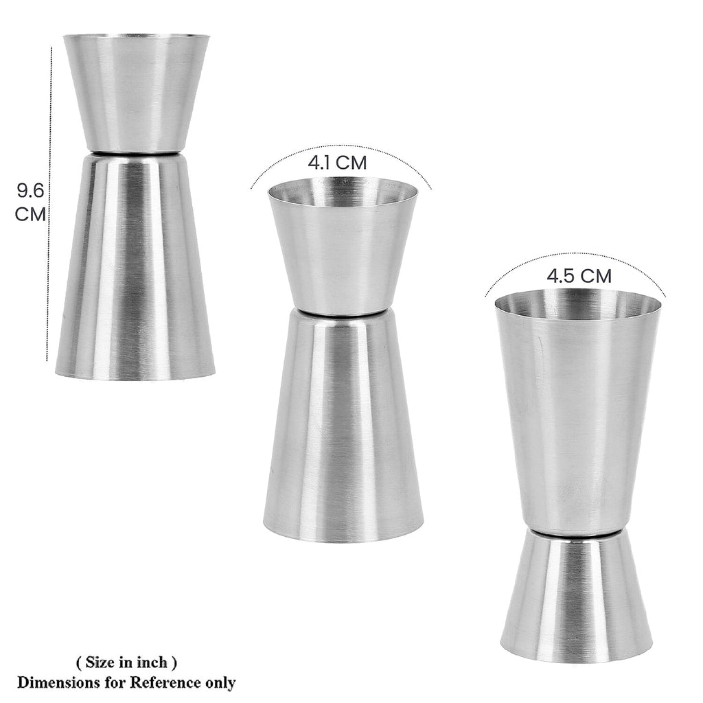 5-Piece Stainless Steel Cocktail Set (Shaker, Ice Tong, Ice Bucket, Peg Maker and Bar Strainer) - Silver