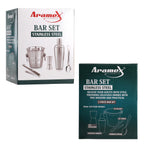 5-Piece Stainless Steel Cocktail Set (Shaker, Ice Tong, Ice Bucket, Peg Maker and Bar Strainer) - Silver